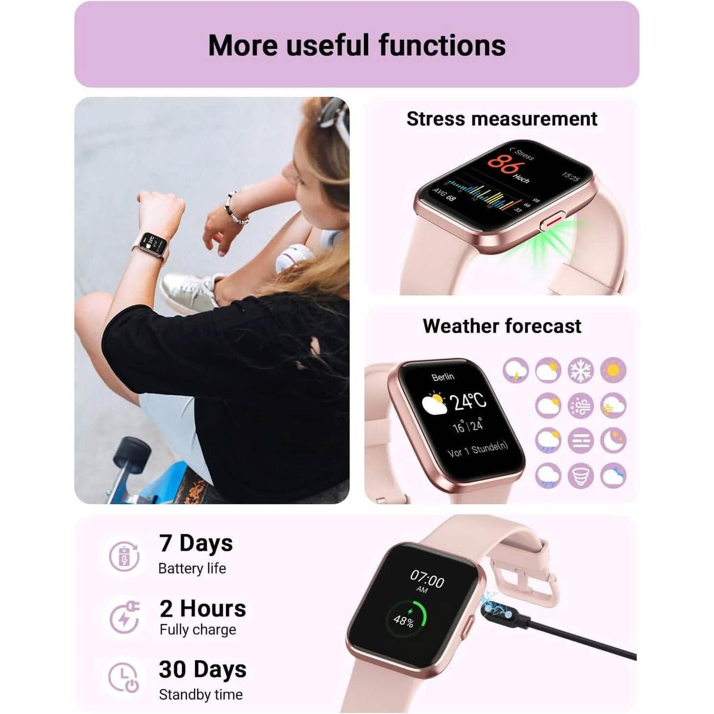 1.8" HD Full Color Touch Screen Bluetooth Call Smart Watch (Refurbished)