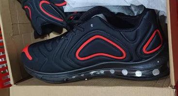 Mandotos Men Casual Air Cushion Black Shoes Outdoor Breathable Lace Up Sneakers Running Sports