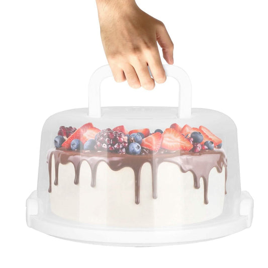 10" Cake Storage Container with Handle Plastic Cake Box