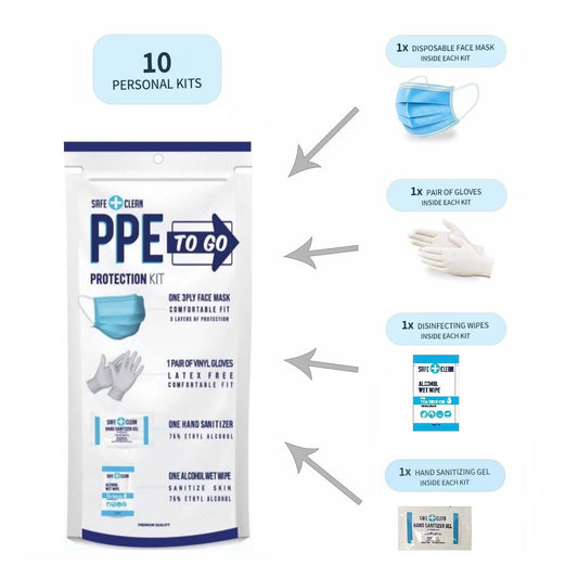 10-Pack: All-In-One Personal Protection Kit To Go