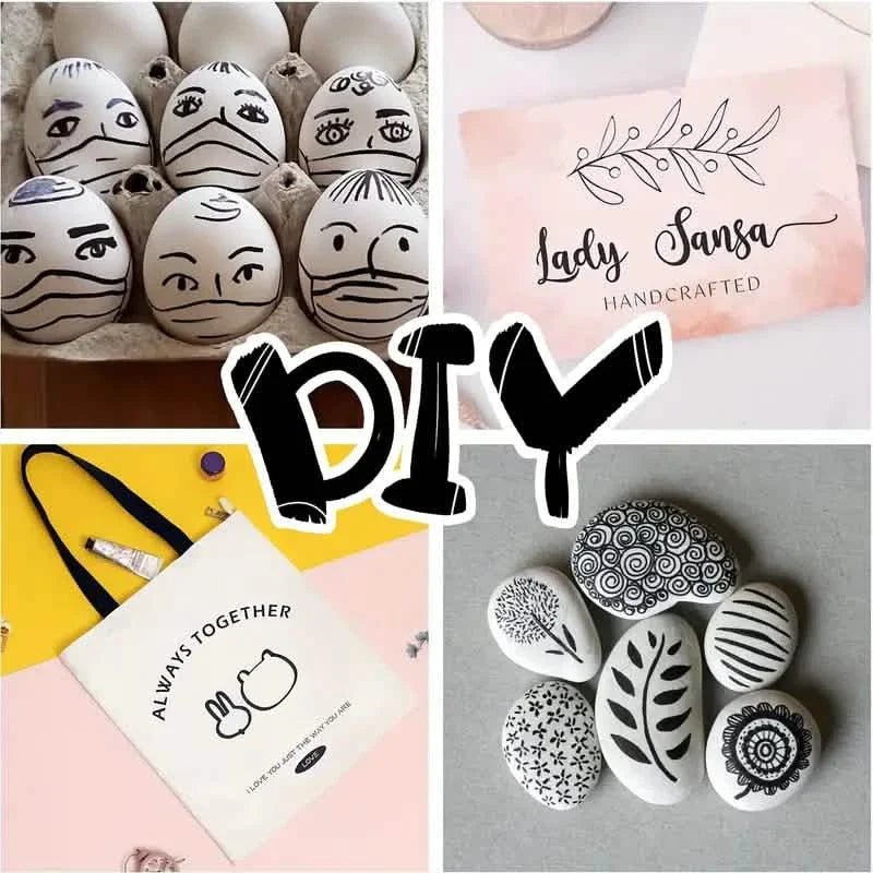 10-Pieces: Black Permanent Markers Fine Tip