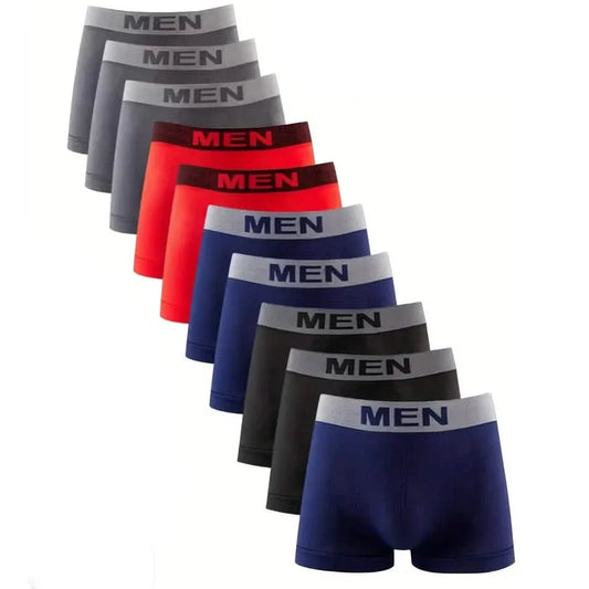 10-Pack: Underwear Boxer Brief Waistband Breathable Comfy Trunks