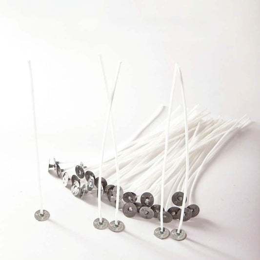 100-Piece: EricX Light Cotton Candle Wick 6" Pre-Waxed for Candle Making