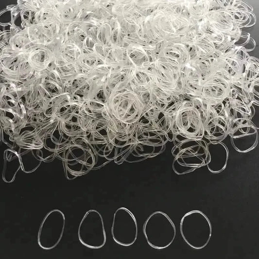 1000-Pieces: Clear Elastic Hair Rubber Bands Transparent Mini Hair Ties Small Stretch Hair Bands For Women
