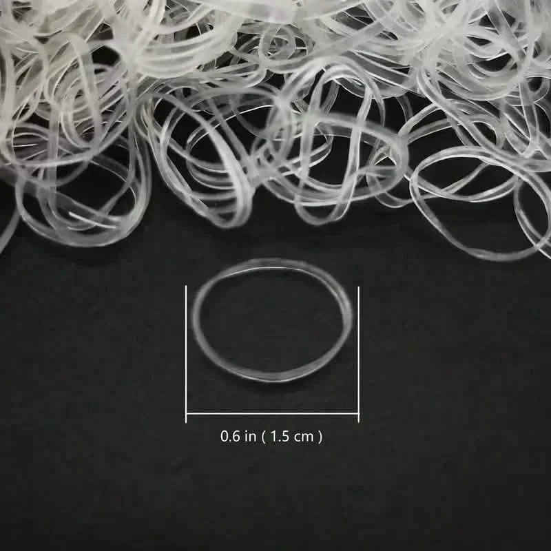 1000-Pieces: Clear Elastic Hair Rubber Bands Transparent Mini Hair Ties Small Stretch Hair Bands For Women