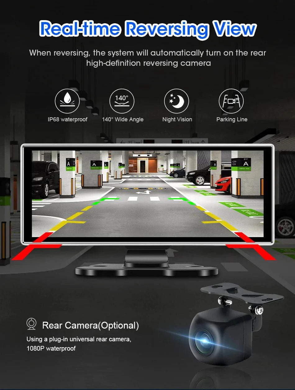 Dash Cam 10.11.26" with 4K Resolution and GPS