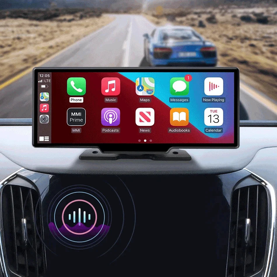 4K 10.26'' Mirror Dash Cam w/ Carplay & Android Auto