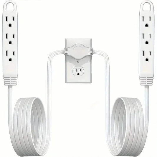 12-Foot Long Extension Cord Power Strip with 6 Feet on Each Side 13A 125V 1625W