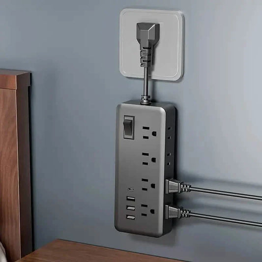 12-in-1 Power Socket with 8 AC sockets, 3 USB ports and 1 Type-C Interface