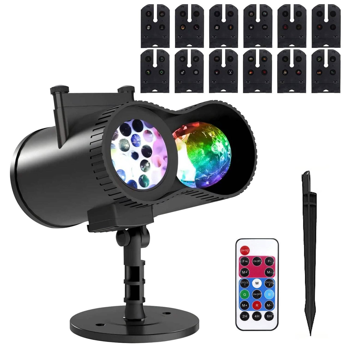 12 Patterns LED Projector Lights IP65 Waterproof Ocean Wave Projector Lamp with Remote Control Timer