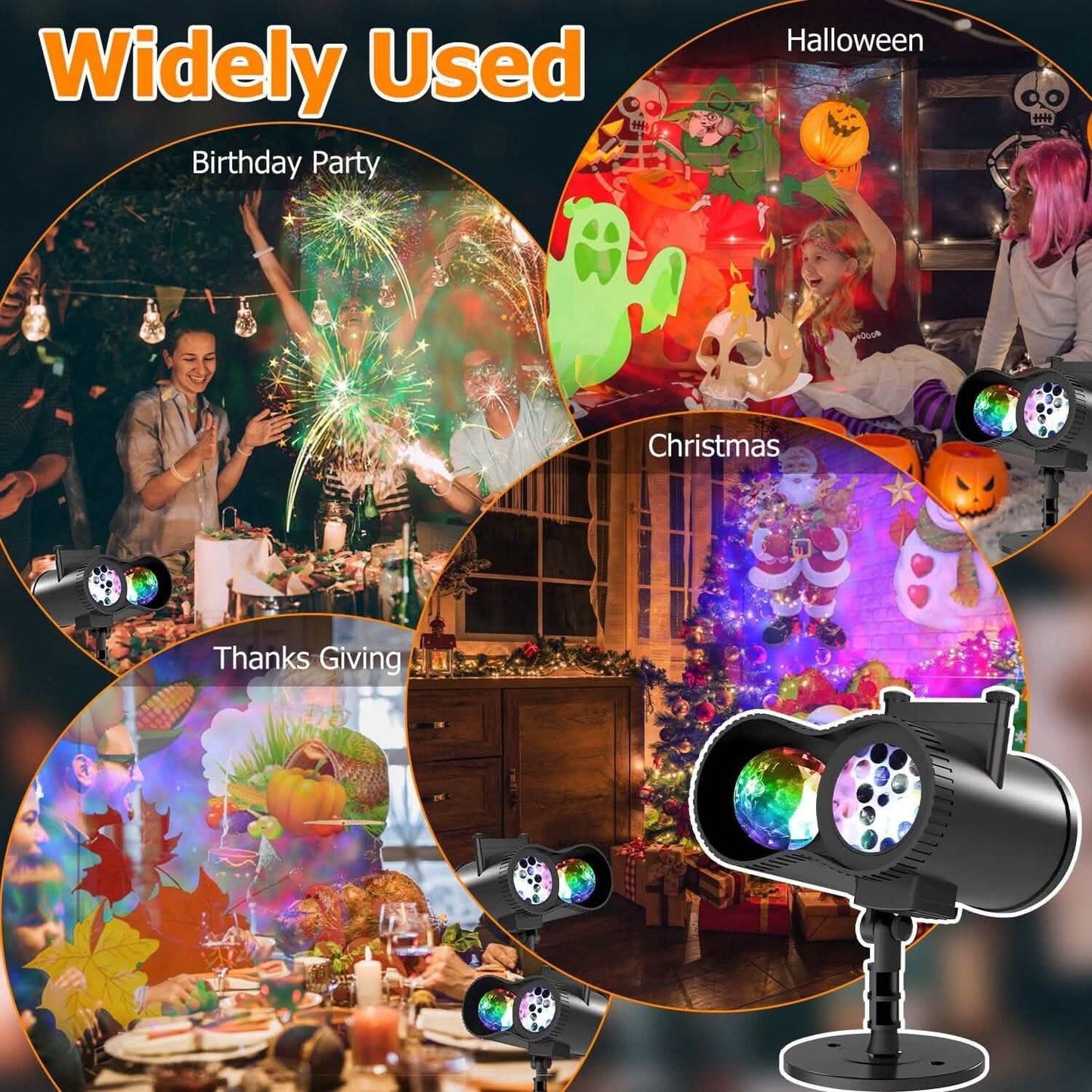 12 Patterns LED Projector Lights IP65 Waterproof Ocean Wave Projector Lamp with Remote Control Timer