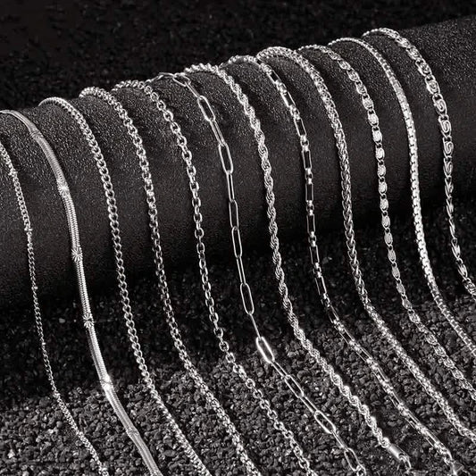 12-Pieces: Stainless Steel Clavicle Necklace Set