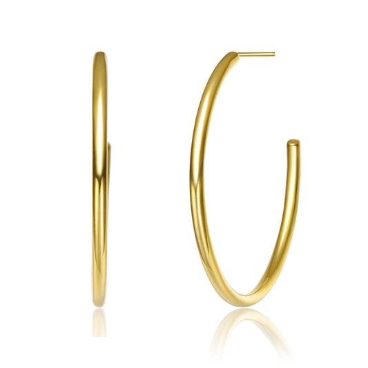 14K Gold Plated Open Hoop Earrings