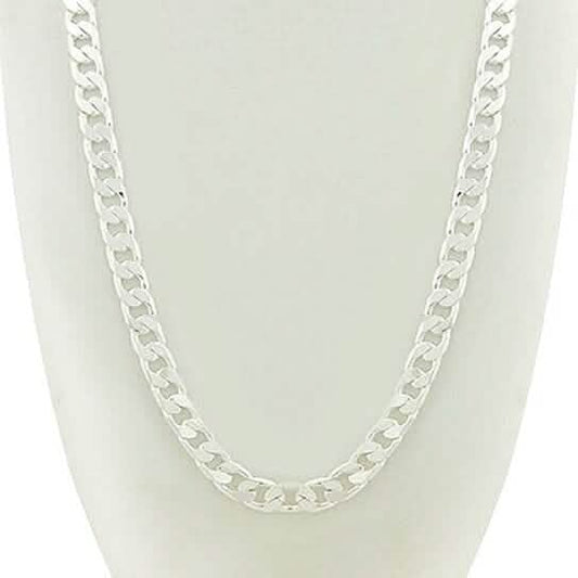 14k White Gold Filled Cuban Link Chain 24"