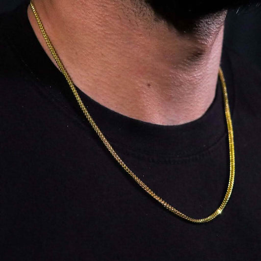 14K Yellow Gold Franco Chain Pendant Necklace 16"- 24"
