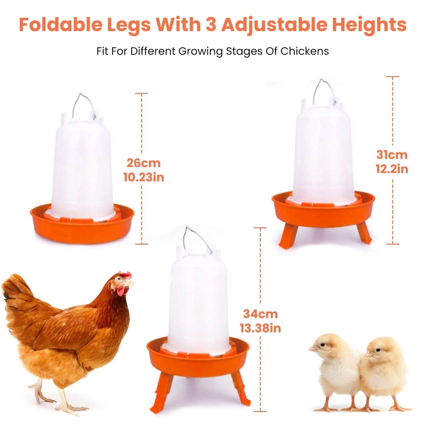 1.5L Chicken Feeder Adjustable Height Waterer Set
