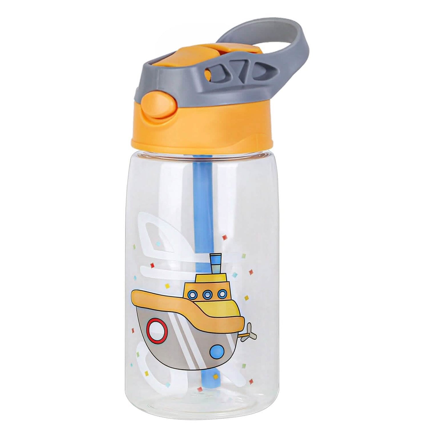 16.2oz Leak-proof Kids Water Bottle with Straw Push Button