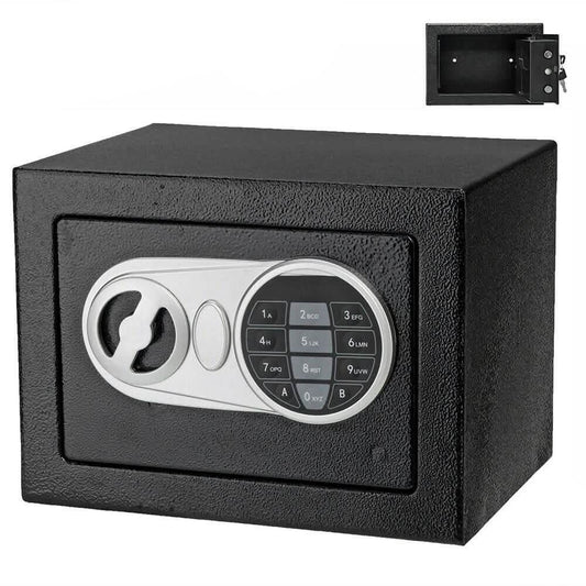 17E Home Use Upgraded Electronic Password Steel Plate Safe Box Black
