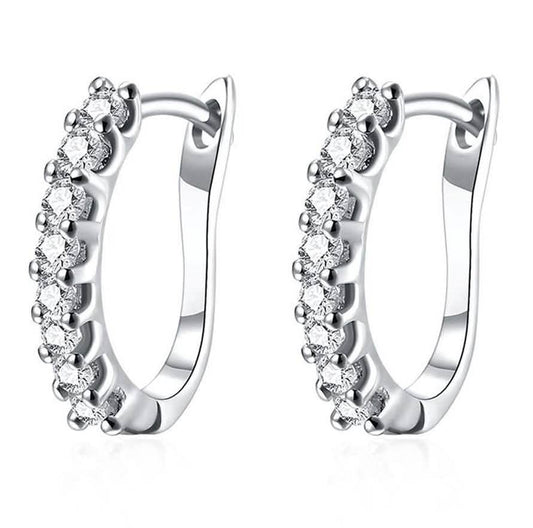 18K White Gold and Swarovski Element Crystal Petite Earrings