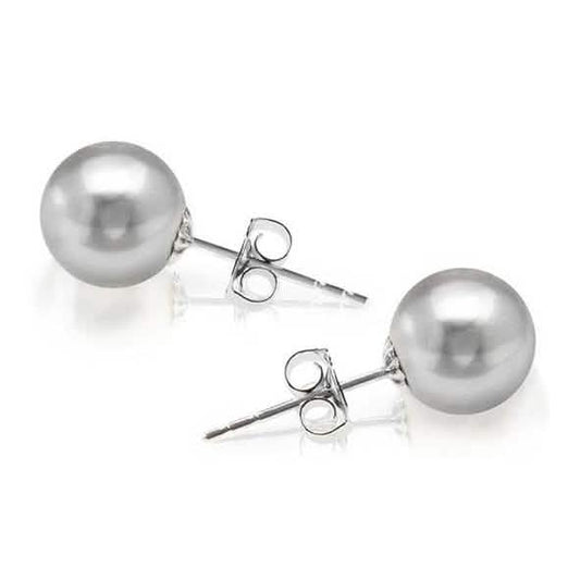 18K White Gold Plated Pearl Stud Earrings