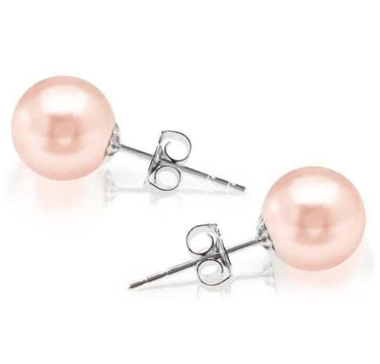 18K White Gold Plated Stud Earrings