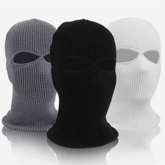 2 Holes Full Face Cover Hood Knitted Balaclava Face Mask