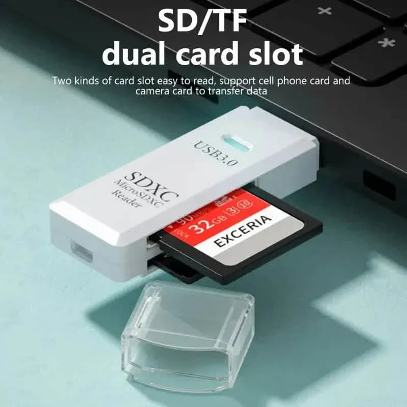 2-in-1 Multi Card Reader USB 3.0 Micro SD TF Card Memory Flash Drive Adapter