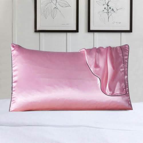 2-Pack: 100% Silk Pillow Cover with Trim