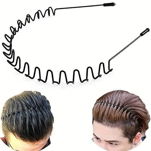 2-Pack: Black Wavy Metal Headband