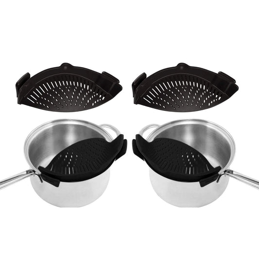 2-Pack: Easy Snap On Heat Resistance Silicone Kitchen Strainer