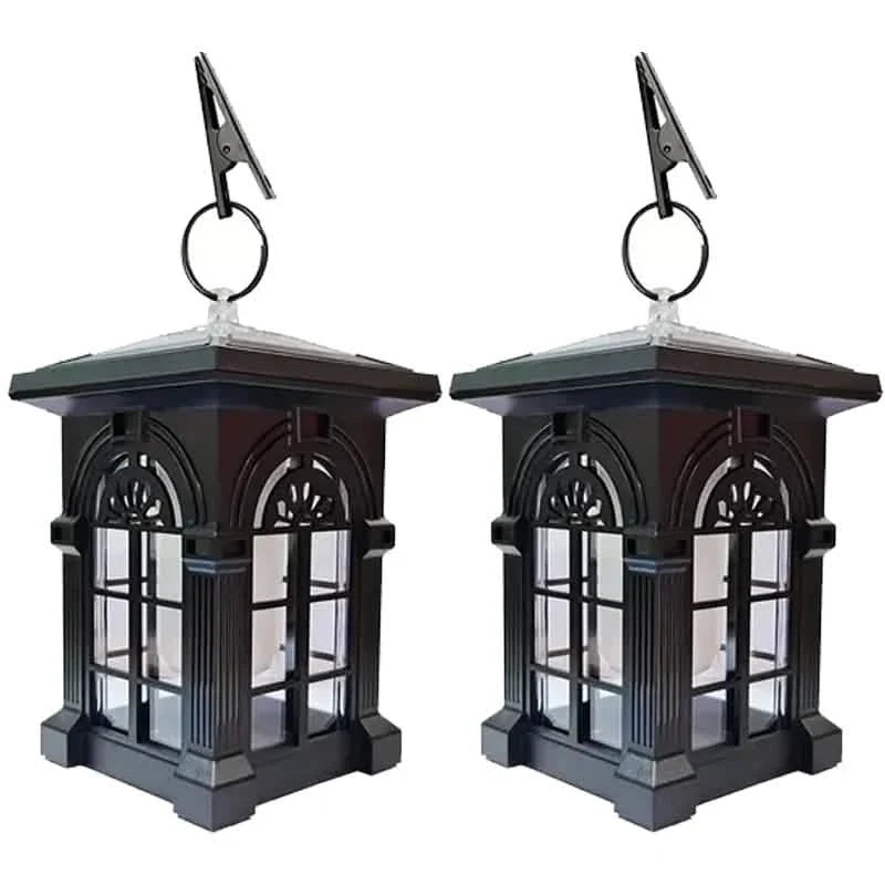 2-Pack: IP65 Waterproof Solar Outdoor Lights With Flickering Flame