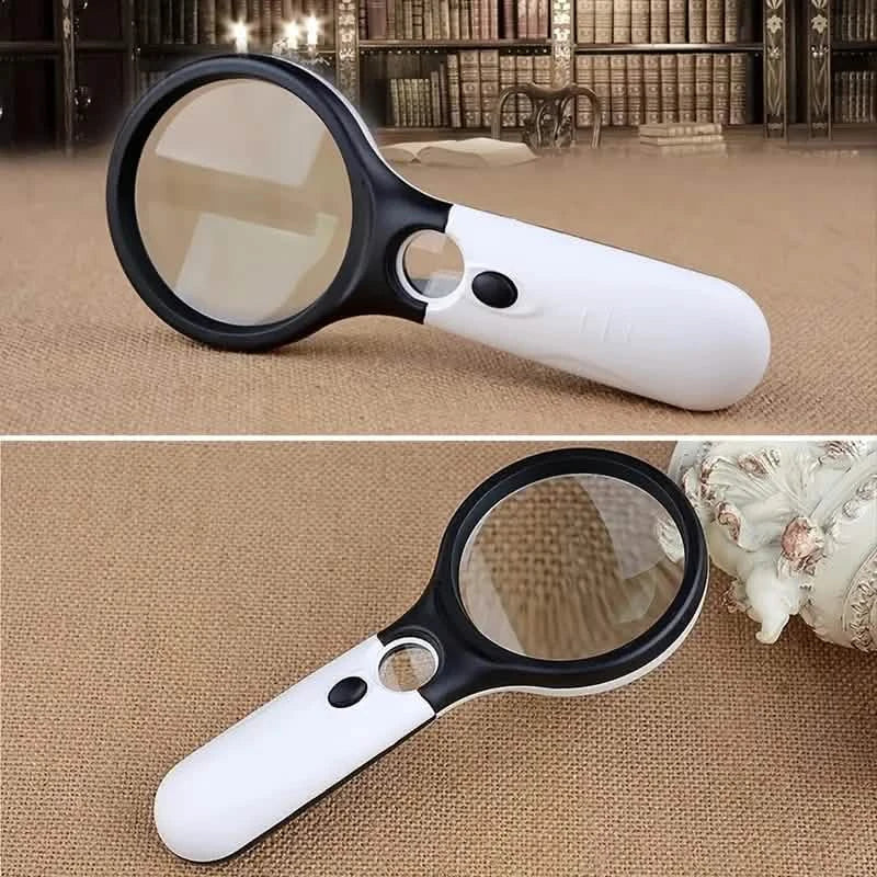2-Pack: LED Light 45x Magnifying Glass Lens Mini Pocket Handheld Microscope