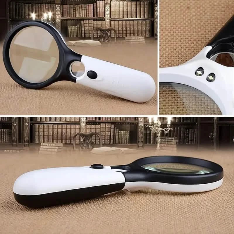 2-Pack: LED Light 45x Magnifying Glass Lens Mini Pocket Handheld Microscope