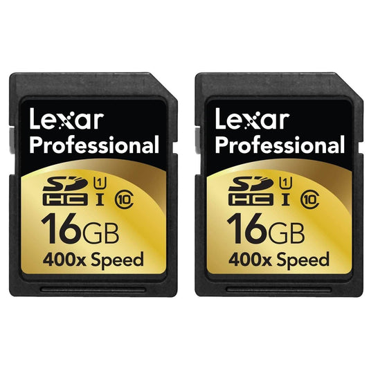 2-Pack: Lexar Professional 400x 16GB SDHC UHS-I Flash Memory Card