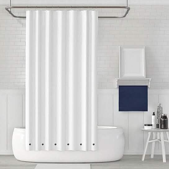 2-Pack: Magnetic Mildew Resistant Solid Vinyl Shower Curtain Liners