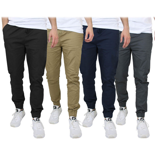 2-Pack: Mens Lightweight Cotton Stretch Jogger Pants