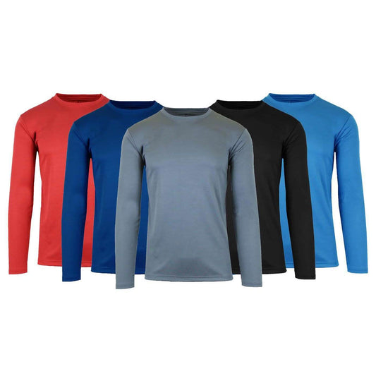 2-Pack: Men's Long Sleeve Moisture Wicking Performance Tee - Assorted Colors