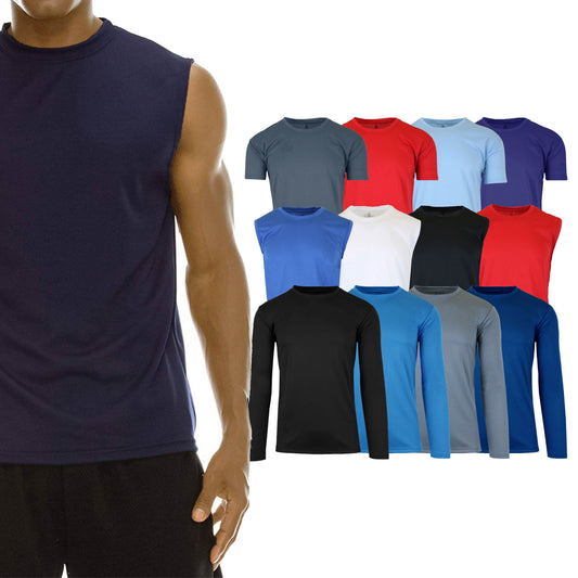 2-Pack: Men's Moisture Wicking Wrinkle Free Tagless Peformance Tops