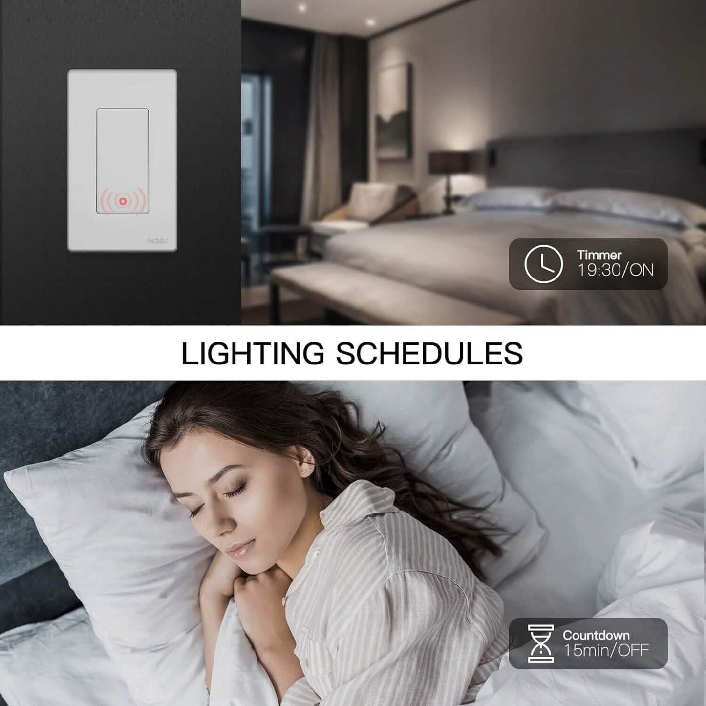 2-Pack: MOES 3 Way Smart Light Switch 2nd Generation  (Refurbished)