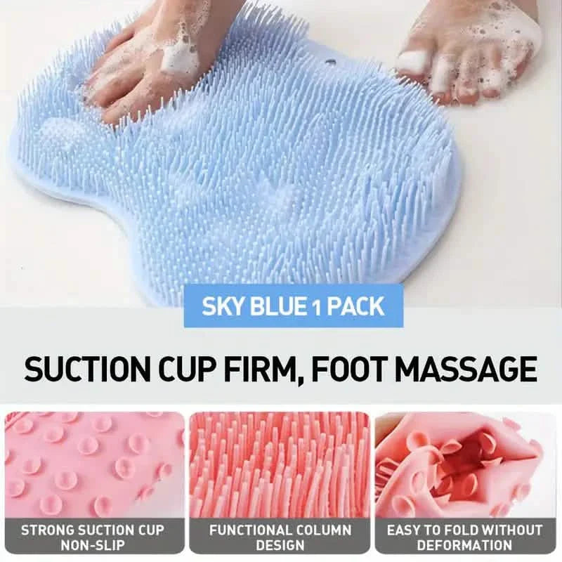 2-Pack: Non-Slip Foot & Back Scrubber with Exfoliating Cushion