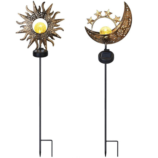 2-Pack: Solar Powered Glass Globe Stake Lamp