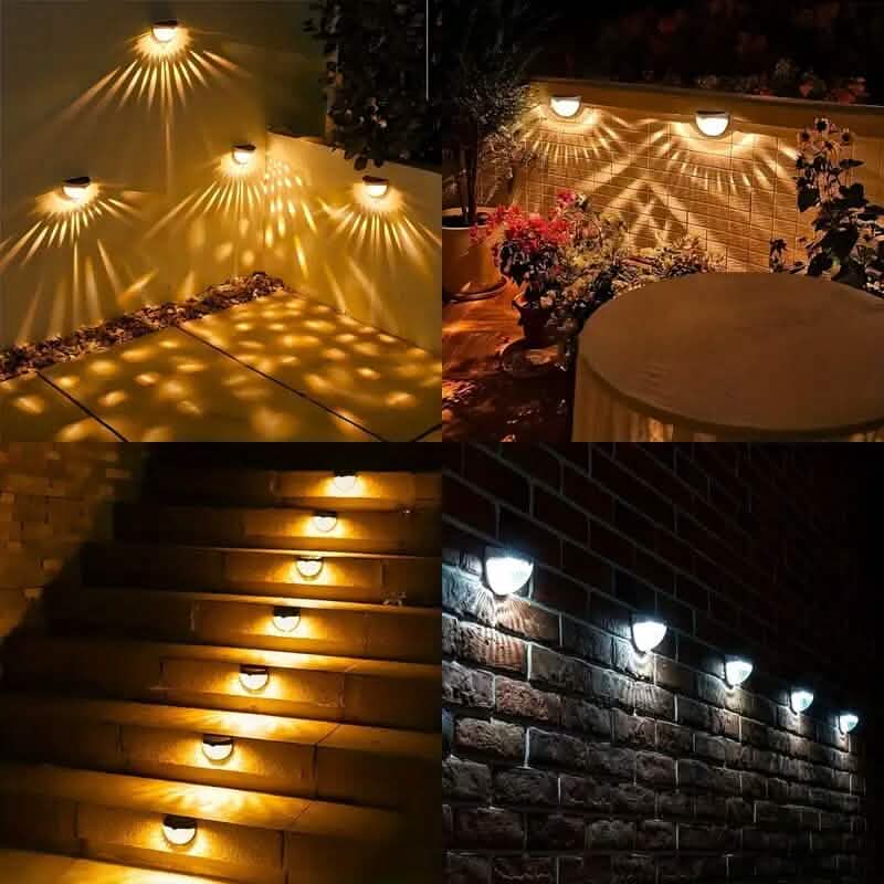 2-Pack: Solar Wall Mount Outdoor Fence Lamp