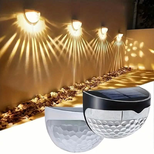 2-Pack: Solar Wall Mount Outdoor Fence Lamp