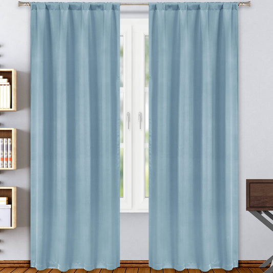 2-Pack: Solid Blackout Pole Top Window Curtain Panel