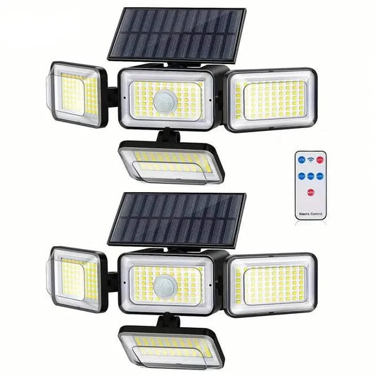 2-Pack: Super Bright Solar Motion Sensor Outdoor Light with Remote