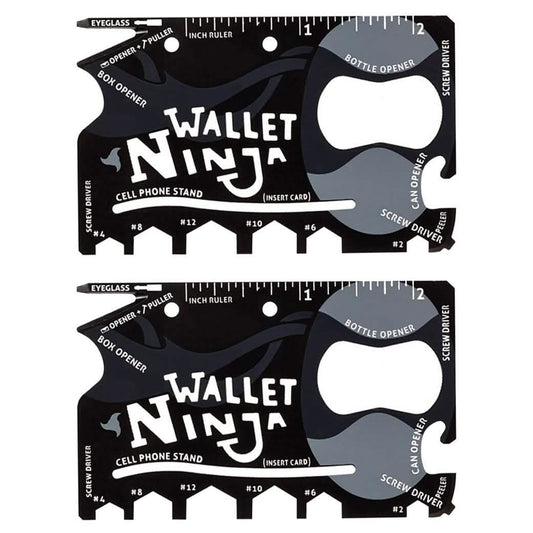 2-Pack: Wallet Ninja 18-in-1 Credit Card Sized Multi-tool