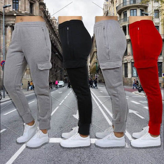 2-Pack: Women's Fleece-Lined Loose-Fit Cargo Joggers