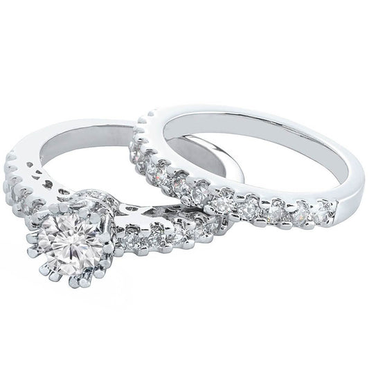 2-Piece: Crown Prong Ring Set