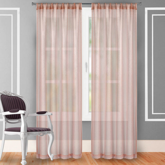 2-Piece Set: Crushed Semi-Sheer Fire Retardant Window Curtain
