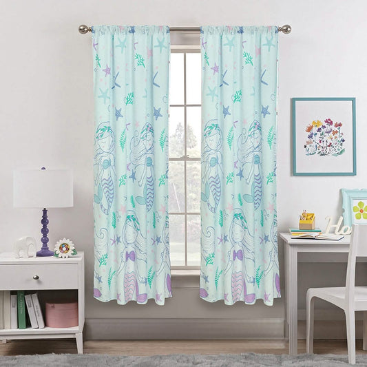 2-Piece Set: Kidz Mix Mystical Mermaid Window Panel Pair